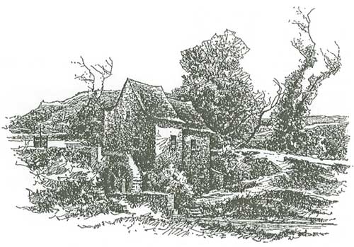 Tůmův mlýn - vyobrazení ze suchdolské kroniky