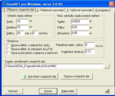 GeusNET - zloka Pprava vstupnch dat