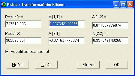 Prce s transformanm klem - program GEUSw