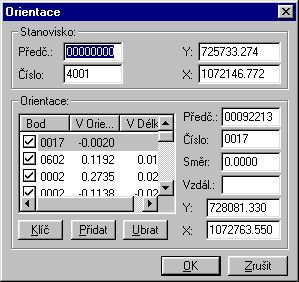 Editace orientac volnho stanoviska - GROMA