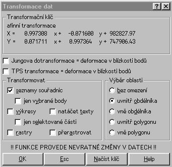 Transformace dat - program KOKE