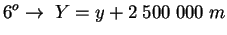 $\displaystyle 6^{o}\rightarrow \;Y=y+2\;500\;000\;m$