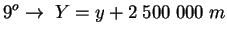 $\displaystyle 9^{o}\rightarrow \;Y=y+2\;500\;000\;m$