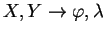 $ X,Y\rightarrow\varphi, \lambda$
